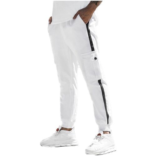 Textil Muži Kalhoty Ozonee Pánské kalhoty joggers Biho bílá Bílá