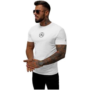 Textil Muži Trička s krátkým rukávem Ozonee Pánské tričko s krátkým rukávem Nuh bílá Bílá