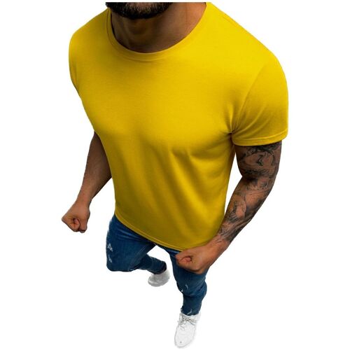 Textil Muži Trička s krátkým rukávem Ozonee Pánské tričko s krátkým rukávem Molen žlutá Žlutá
