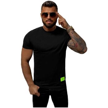 Textil Muži Trička s krátkým rukávem Ozonee Pánské tričko s potiskem Sherab černá Černá