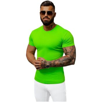 Textil Muži Trička s krátkým rukávem Ozonee Pánské tričko s krátkým rukávem Locating světle zelená Zelená