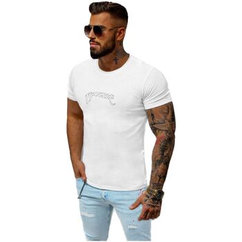 Textil Muži Trička s krátkým rukávem Ozonee Pánské tričko s krátkým rukávem Brucius bílá Bílá