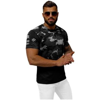 Textil Muži Trička s krátkým rukávem Ozonee Pánské tričko s potiskem High antracitová Šedá