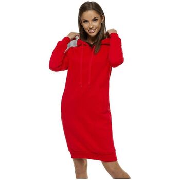 Ozonee Krátké šaty Dámské mikinové šaty Bredver červená - Červená