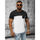 Textil Muži Trička s krátkým rukávem Ozonee Pánské tričko s krátkým rukávem Valeria černo-bílá Bílá