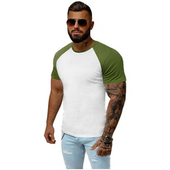 Textil Muži Trička s krátkým rukávem Ozonee Pánské tričko s krátkým rukávem Kignitul bílá Bílá