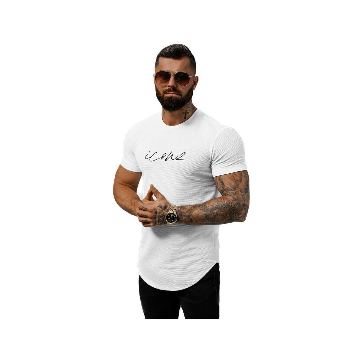 Textil Muži Trička s krátkým rukávem Ozonee Pánské tričko s krátkým rukávem Siento bílá Bílá