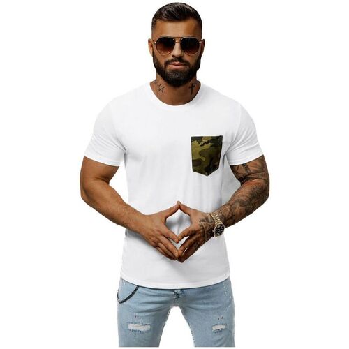 Textil Muži Trička s krátkým rukávem Ozonee Pánské tričko s krátkým rukávem Omen bílá Bílá