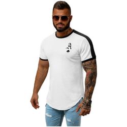Textil Muži Trička s krátkým rukávem Ozonee Pánské tričko s krátkým rukávem Sesheh bílá Bílá