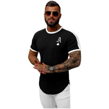 Textil Muži Trička s krátkým rukávem Ozonee Pánské tričko s krátkým rukávem Sesheh černá Černá