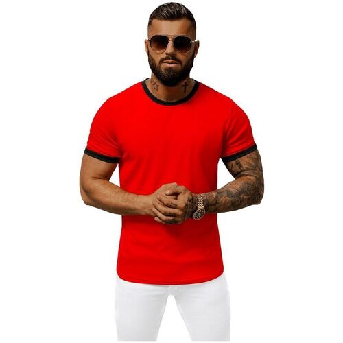 Textil Muži Trička s krátkým rukávem Ozonee Pánské tričko s krátkým rukávem Henbane červená Červená