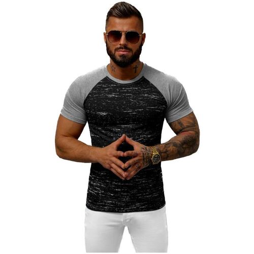 Textil Muži Trička s krátkým rukávem Ozonee Pánské tričko s krátkým rukávem Pona černá Černá