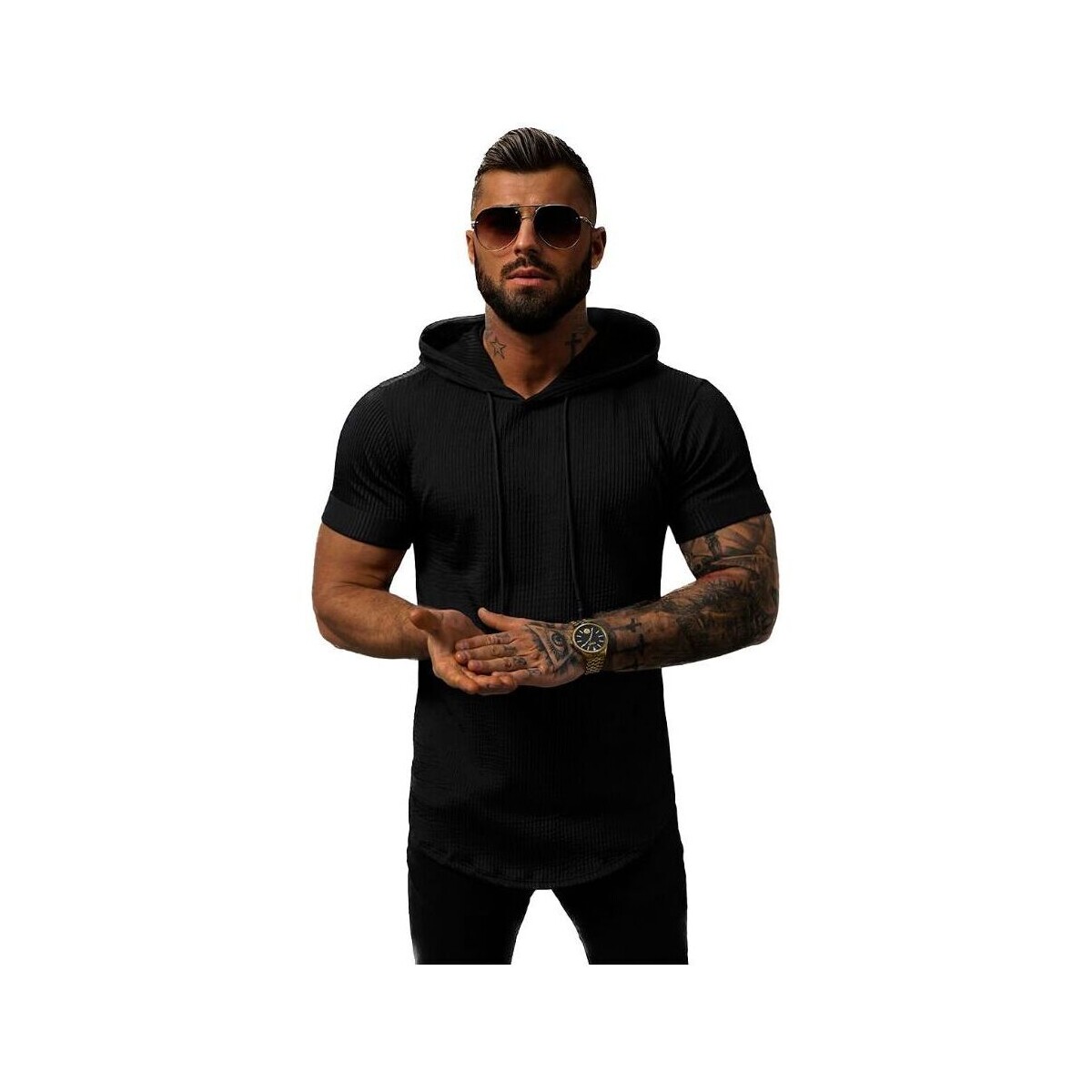 Textil Muži Trička s krátkým rukávem Ozonee Pánské tričko s krátkým rukávem Zormulu černá Černá