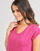 Textil Ženy Trička s krátkým rukávem Pieces PCBILLO TEE LUREX STRIPES Růžová