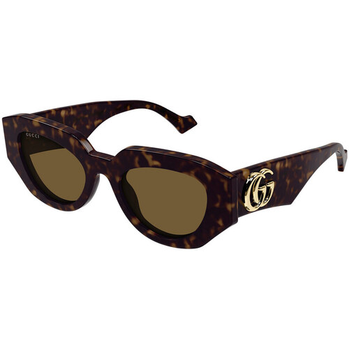 Hodinky & Bižuterie sluneční brýle Gucci Occhiali da Sole  GG1421S 002 Hnědá