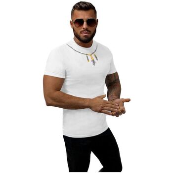 Textil Muži Trička s krátkým rukávem Ozonee Pánské tričko s krátkým rukávem Eimuh bílá Bílá