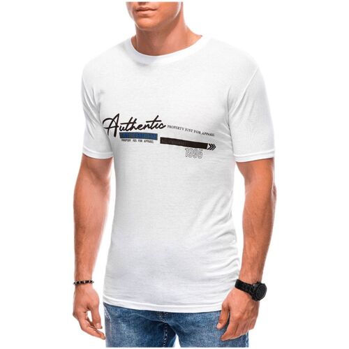 Textil Muži Trička s krátkým rukávem Deoti Pánské tričko s potiskem Waterbird bílá Bílá