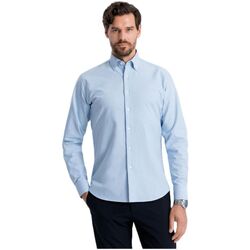 Textil Muži Košile s dlouhymi rukávy Ombre Pánská košile s dlouhým rukávem Cottonflight Modrá