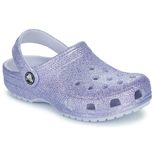 Boty Dívčí Pantofle Crocs Classic Glitter Clog K Fialová / Třpytivý