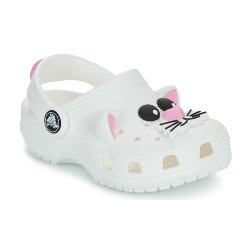Boty Děti Pantofle Crocs Classic IAM Cat Clog T Bílá