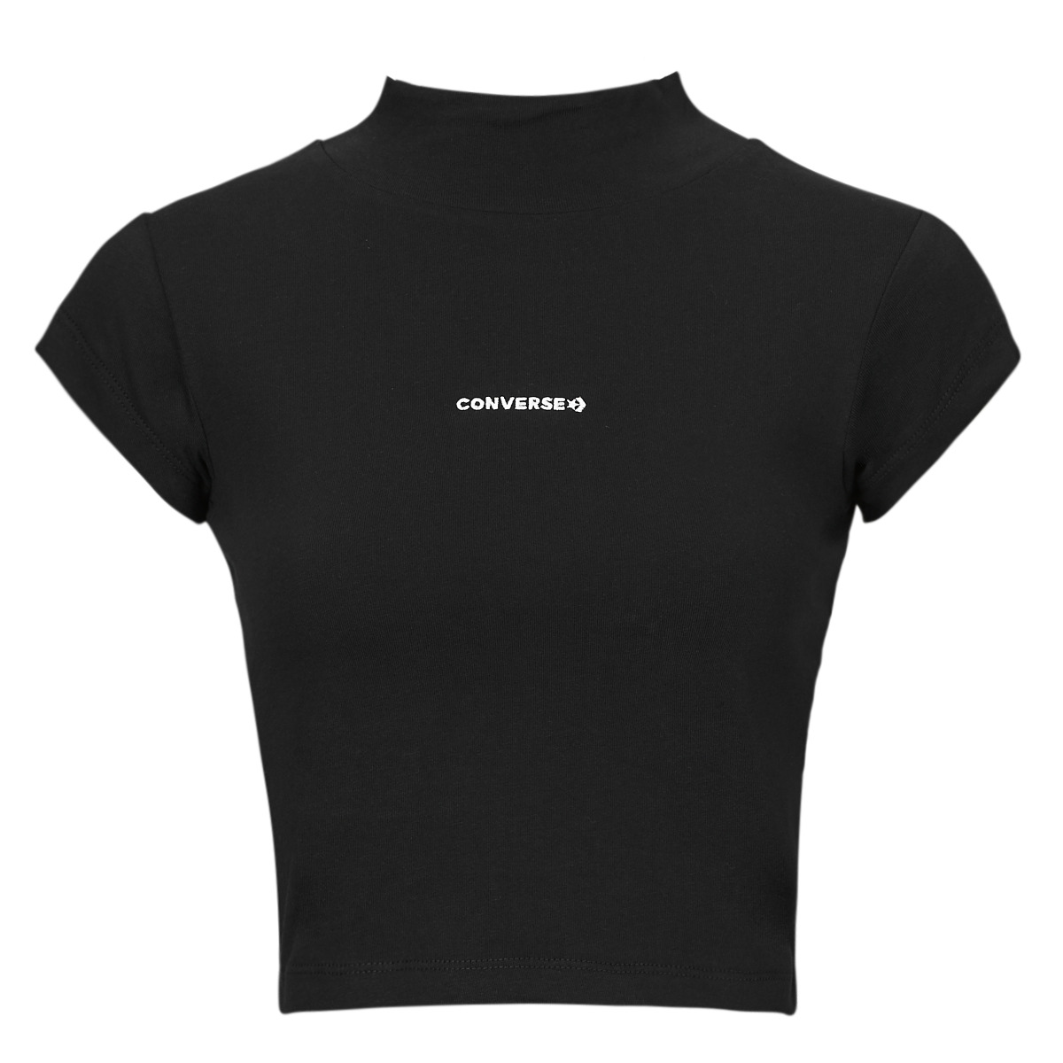 Textil Ženy Trička s krátkým rukávem Converse WORDMARK TOP BLACK Černá