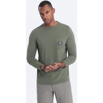 Textil Muži Trička s krátkým rukávem Ombre Pánské tričko s dlouhým rukávem Entelo olivová Zelená