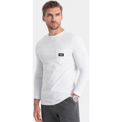 Textil Muži Trička s krátkým rukávem Ombre Pánské tričko s dlouhým rukávem Entelo bílá Bílá