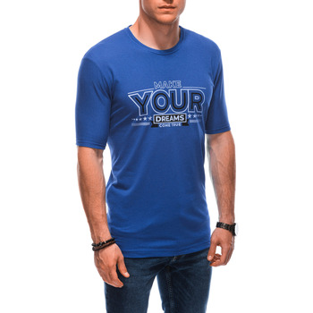 Textil Muži Trička s krátkým rukávem Deoti Pánské tričko s potiskem Sagrehem modrá Modrá