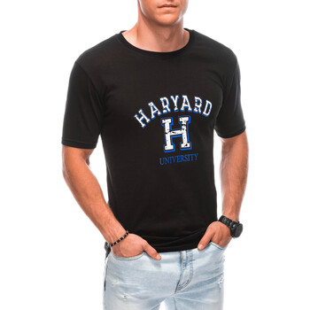 Textil Muži Trička s krátkým rukávem Deoti Pánské tričko s potiskem Ydebon černá Černá
