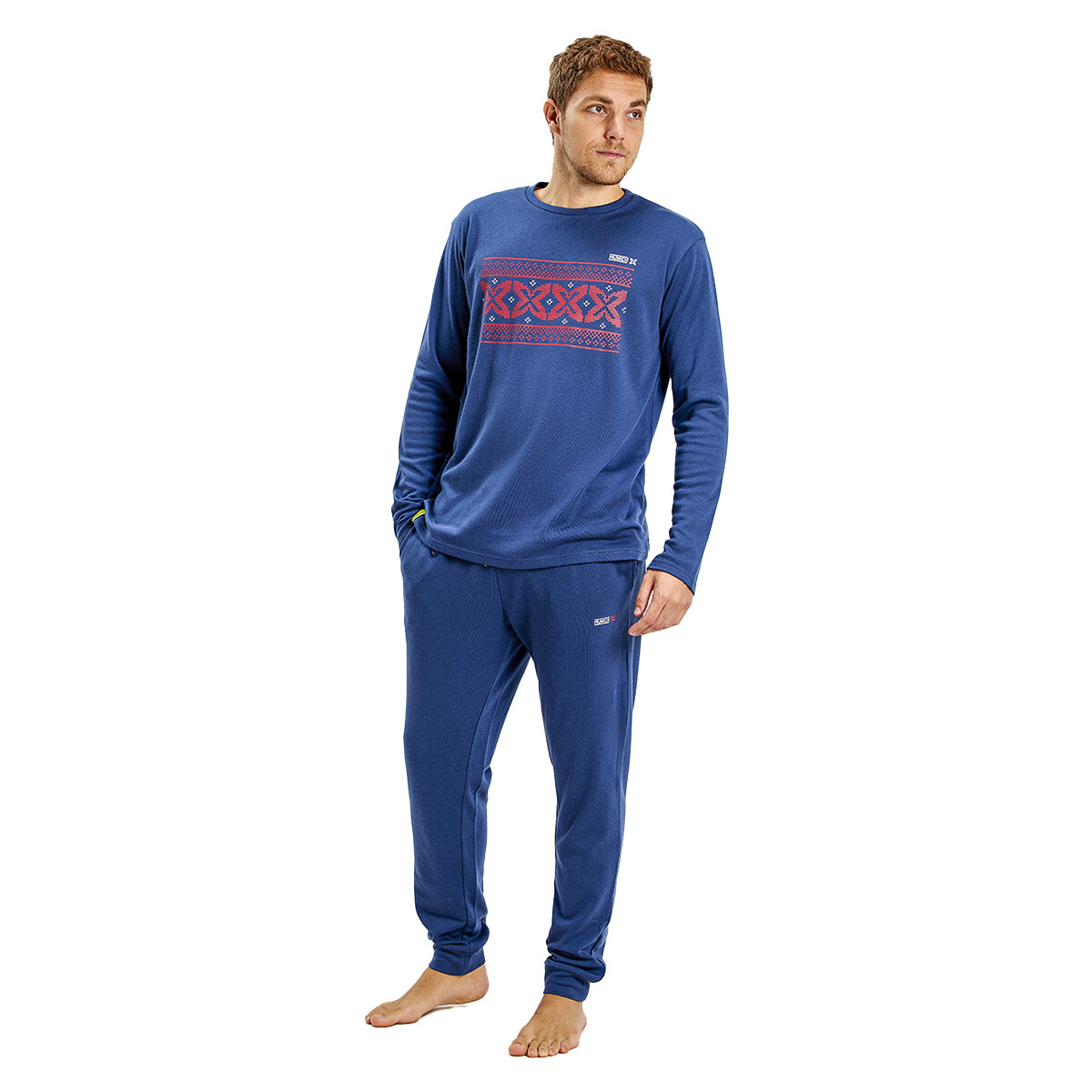Textil Muži Pyžamo / Noční košile Munich MUDP0250 Modrá