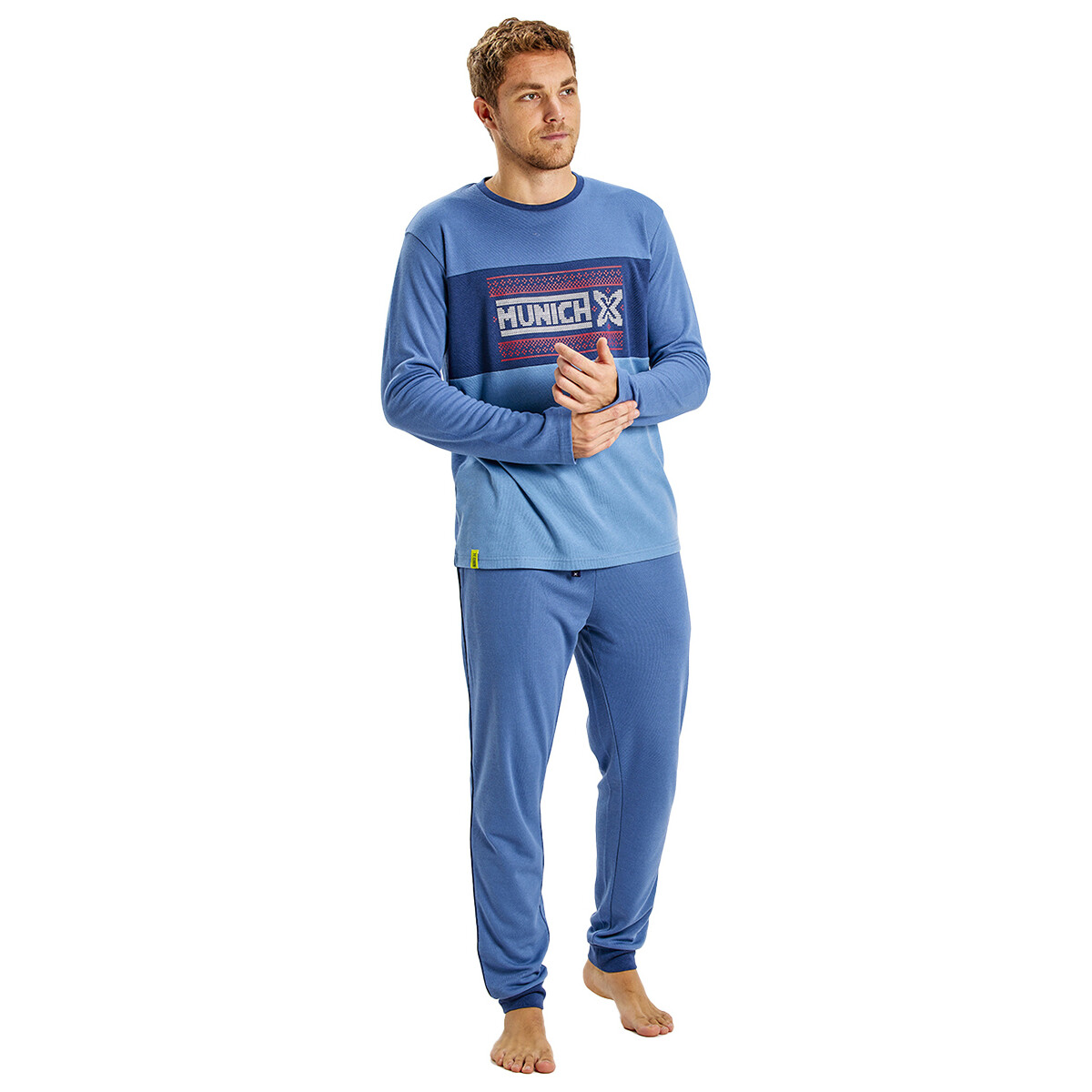 Textil Muži Pyžamo / Noční košile Munich MUDP0252 Modrá