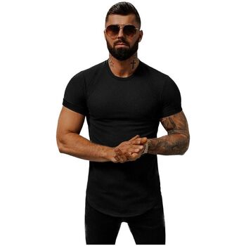 Textil Muži Trička s krátkým rukávem Ozonee Pánské tričko s potiskem Harida černá Černá