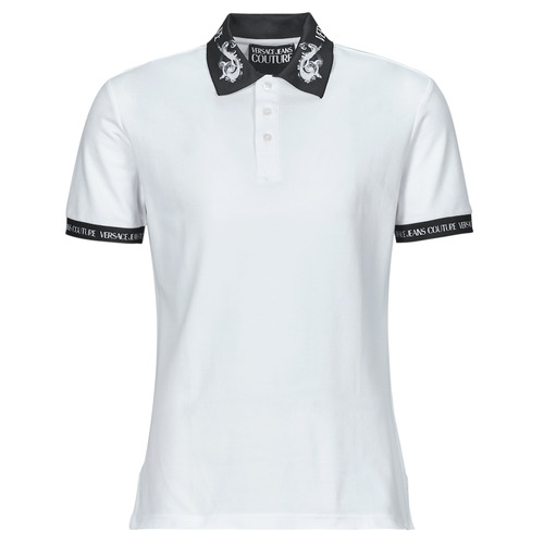 Textil Muži Polo s krátkými rukávy Versace Jeans Couture 76GAGT00 Bílá / Černá