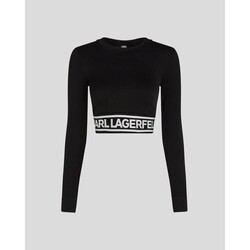 Textil Ženy Svetry Karl Lagerfeld 240W1716 SEAMLESS LOGO Černá