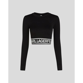 Textil Ženy Svetry Karl Lagerfeld 240W1716 SEAMLESS LOGO Černá