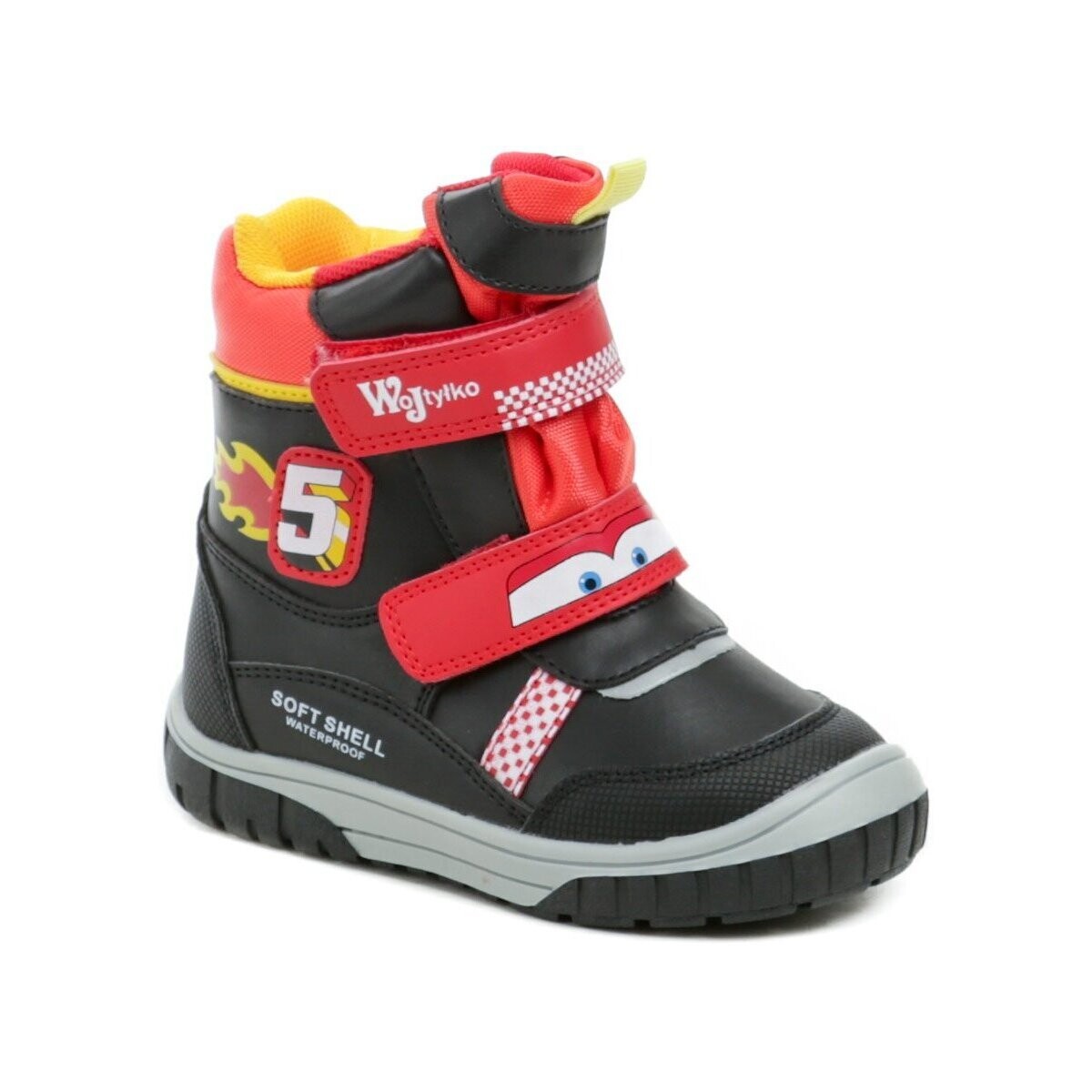 Boty Chlapecké Kotníkové boty Wojtylko 3Z24098 černo červené dětské zimní boty Černá