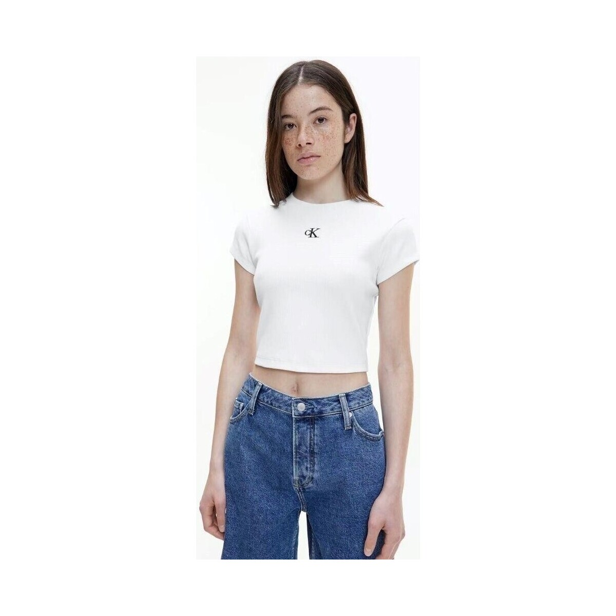 Textil Ženy Trička s krátkým rukávem Calvin Klein Jeans J20J218337YAF Bílá