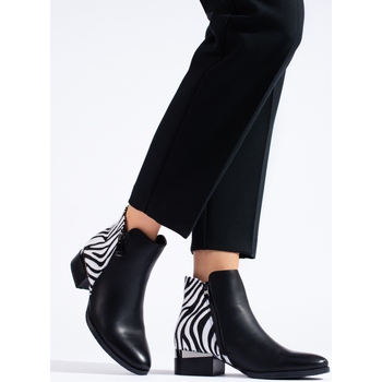 Boty Ženy Kotníkové boty Pk Stylové černé  kotníčkové boty dámské na plochém podpatku 