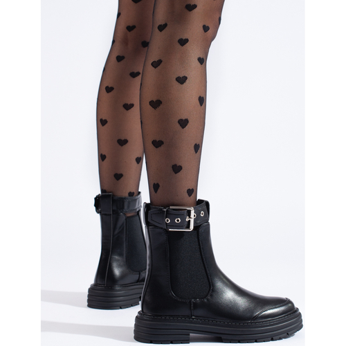 Boty Ženy Kotníkové boty Pk Pohodlné  kotníčkové boty černé dámské na plochém podpatku 