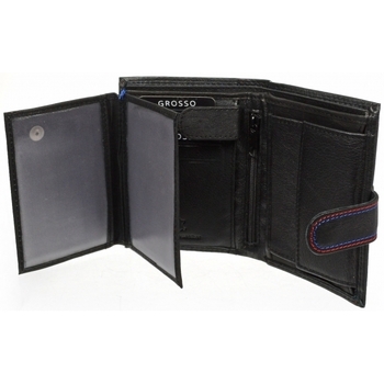 Grosso Černá pánská kožená peněženka se zápinkou v krabičce Černá