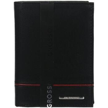 Taška Muži Náprsní tašky Grosso Kožená pánská peněženka černá-červená RFID v krabičce Černá