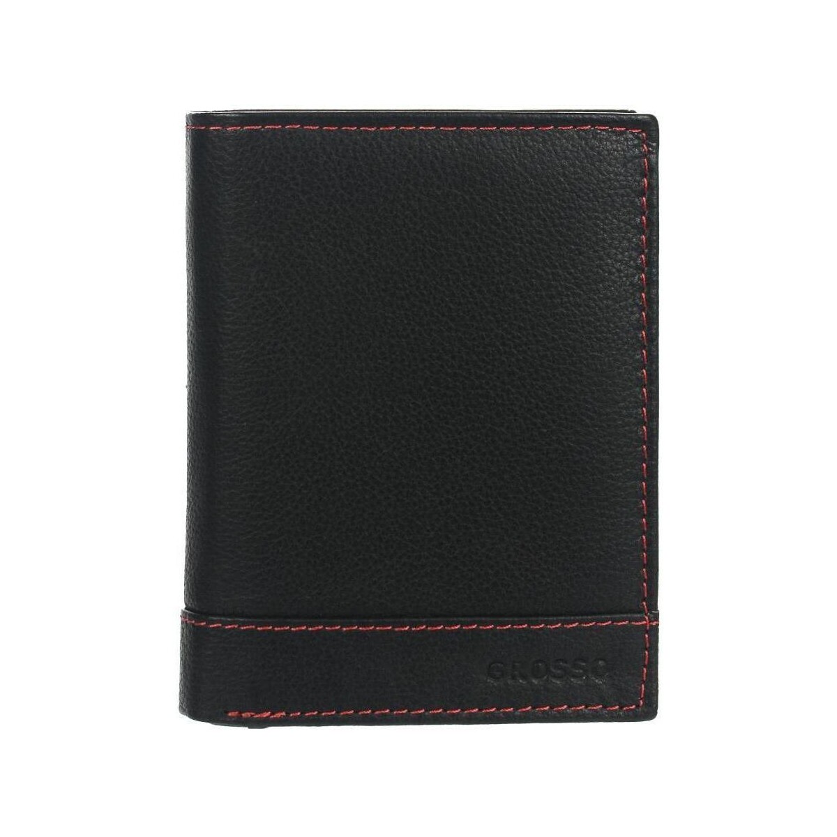 Taška Muži Náprsní tašky Grosso Kožená černá pánská peněženka s červenou nití v krabičce Černá