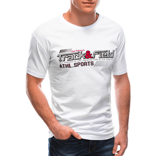 Textil Muži Trička s krátkým rukávem Deoti Pánské tričko s potiskem Constabon bílá Bílá