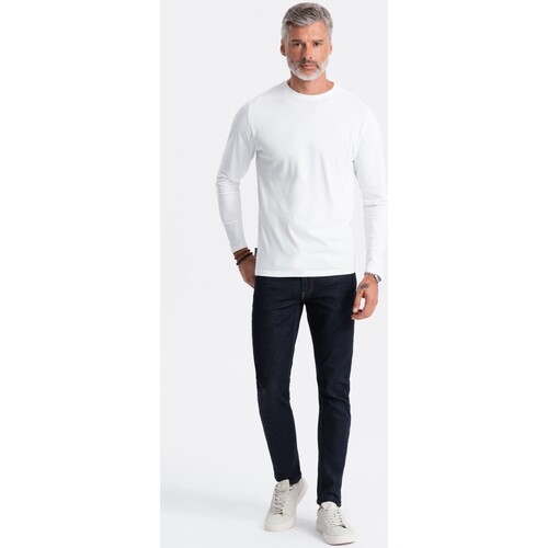 Textil Muži Trička s krátkým rukávem Ombre Pánské tričko s dlouhým rukávem Eliwn bílá Bílá