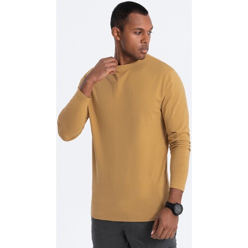 Textil Muži Trička s krátkým rukávem Ombre Pánské tričko s dlouhým rukávem Eliwn hořčicová Žlutá