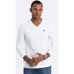 Textil Muži Trička s krátkým rukávem Ombre Pánské tričko s dlouhým rukávem Keuntres bílá Bílá