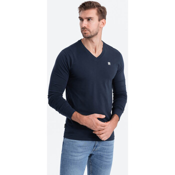 Textil Muži Trička s krátkým rukávem Ombre Pánské tričko s dlouhým rukávem Keuntres navy Tmavě modrá
