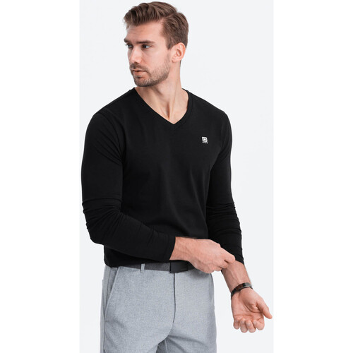 Textil Muži Trička s krátkým rukávem Ombre Pánské tričko s dlouhým rukávem Keuntres černá Černá