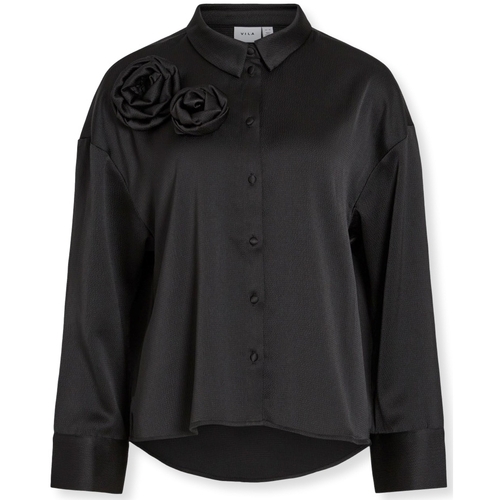 Textil Ženy Halenky / Blůzy Vila Medina Rose Shirt L/S - Black Černá