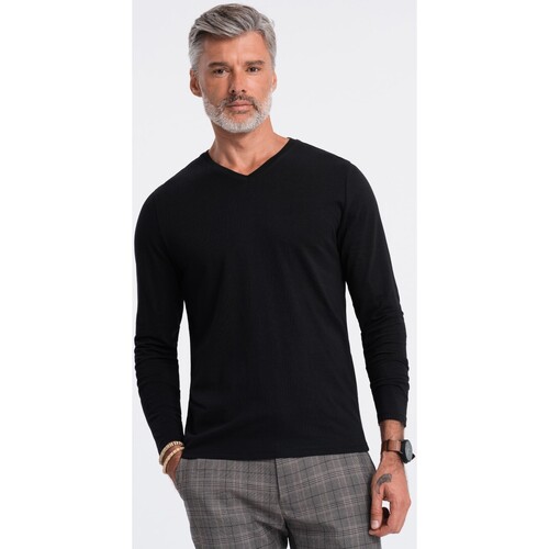 Textil Muži Trička s krátkým rukávem Ombre Pánské tričko s dlouhým rukávem Avasant černá Černá